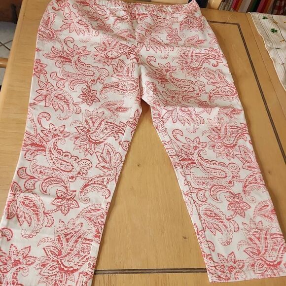 Denim & Company floral ankle pants women's size 22 - Picture 2 of 3